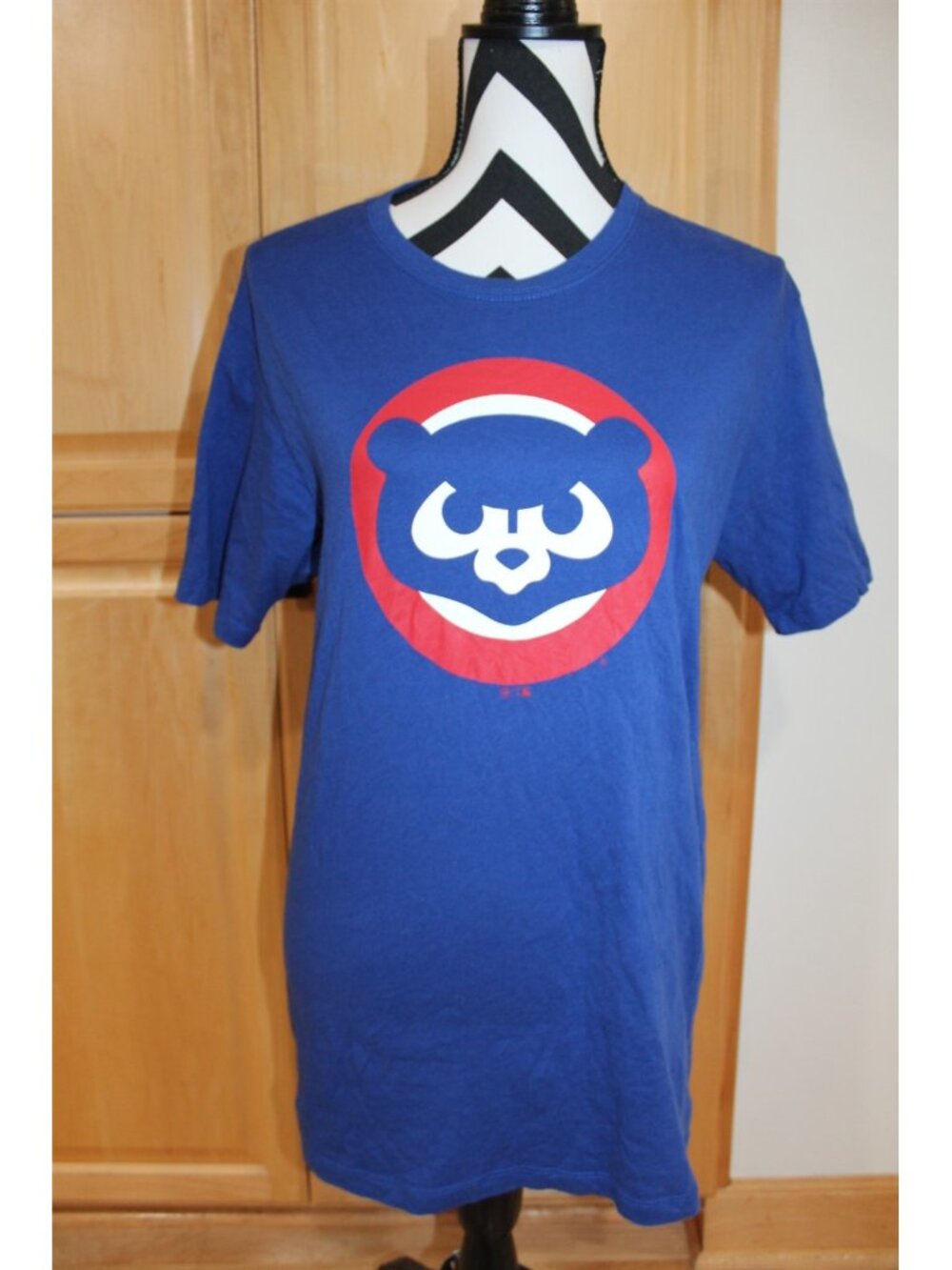 Vintage Graphic Print T-Shirt Cub MLB Licensed Chicago Cubs Blue Small